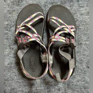 Pink Chaco sandals. Double straps. Size 8 adult/6 kids.